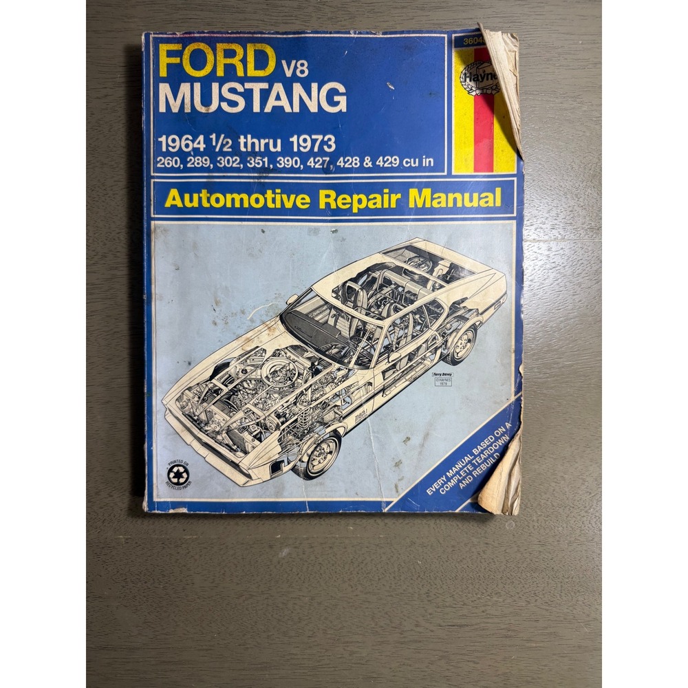 Haynes Ford V8 Mustang‎ 1964 1/2-1973 Automotive Repair Manual 36048 357 Vintage